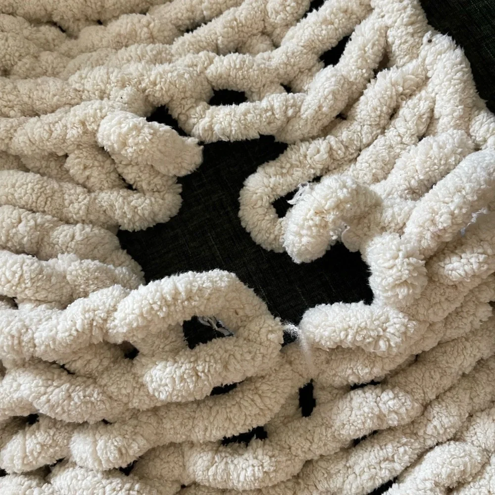 Cozy Cream Knitted Throw Blanket